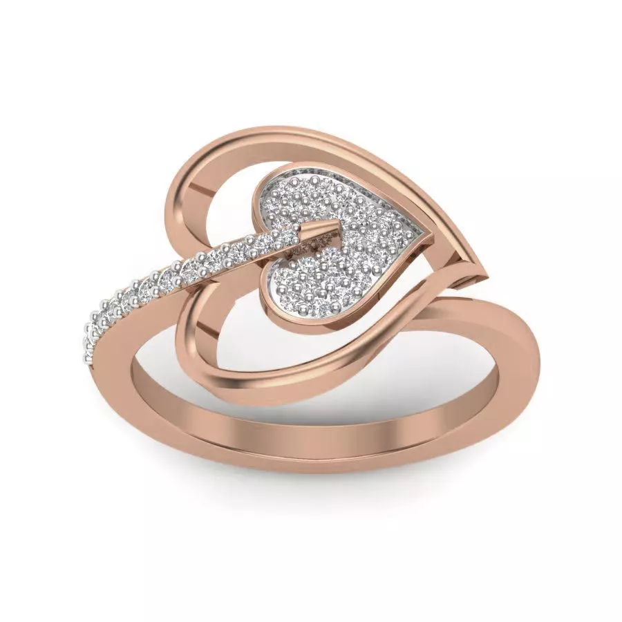 Heart Diamond Ring 3dm render details 3D print model_0