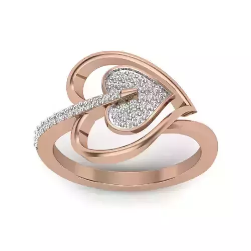 Heart Diamond Ring 3dm render details 3D print model