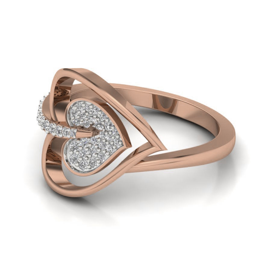 Heart Diamond Ring 3dm render details 3D print model_3
