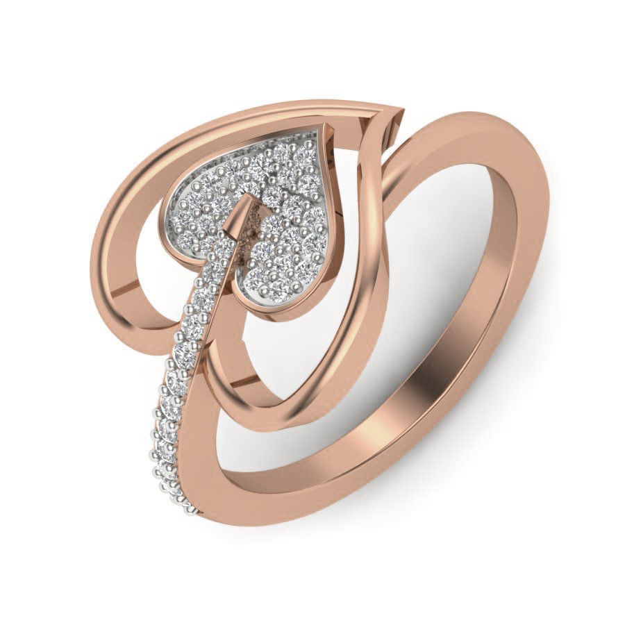 Heart Diamond Ring 3dm render details 3D print model_4