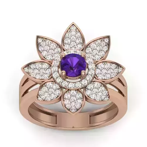 Women Cocktail Ring 3dm render details