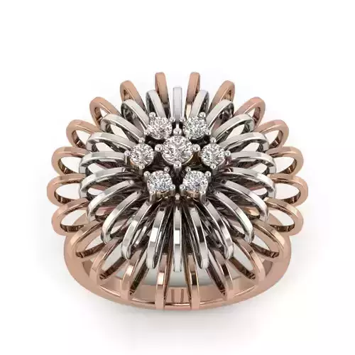 Women Cocktail Ring 3dm render details