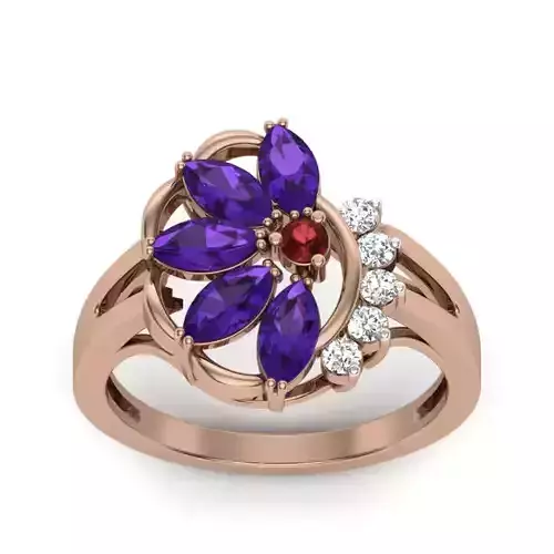 Women Cocktail Ring 3dm render details