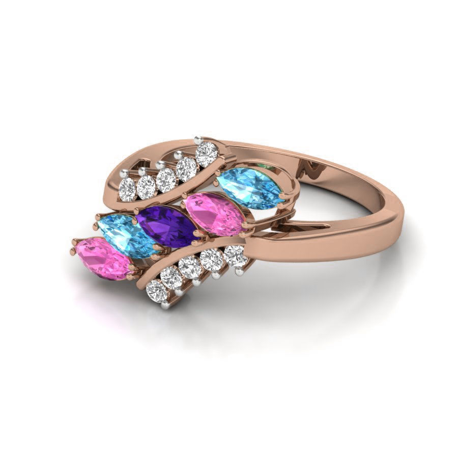 Women Diamond Ring 3dm render details 3D print model_3