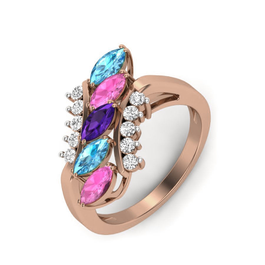 Women Diamond Ring 3dm render details 3D print model_4