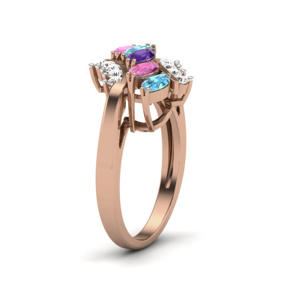 Women Diamond Ring 3dm render details 3D print model_2