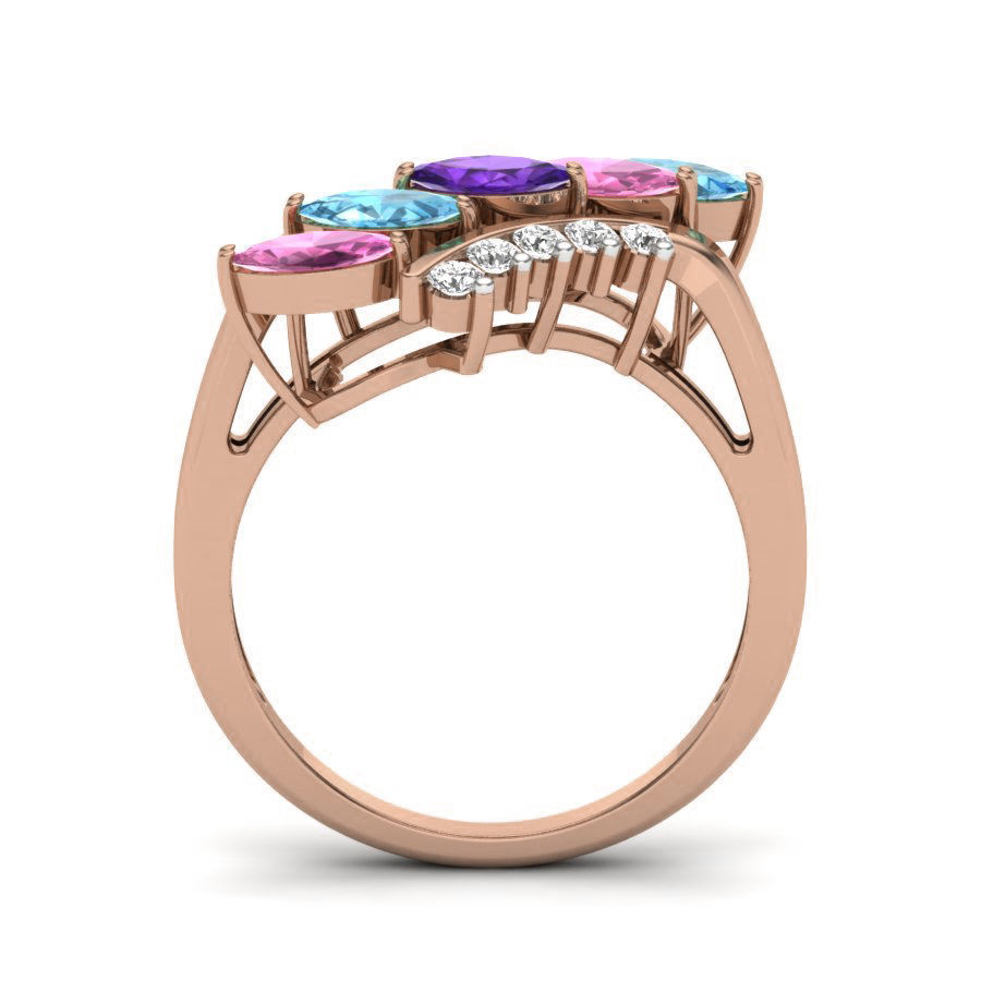 Women Diamond Ring 3dm render details 3D print model_1