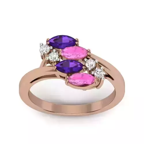Women Diamond Ring 3dm render details