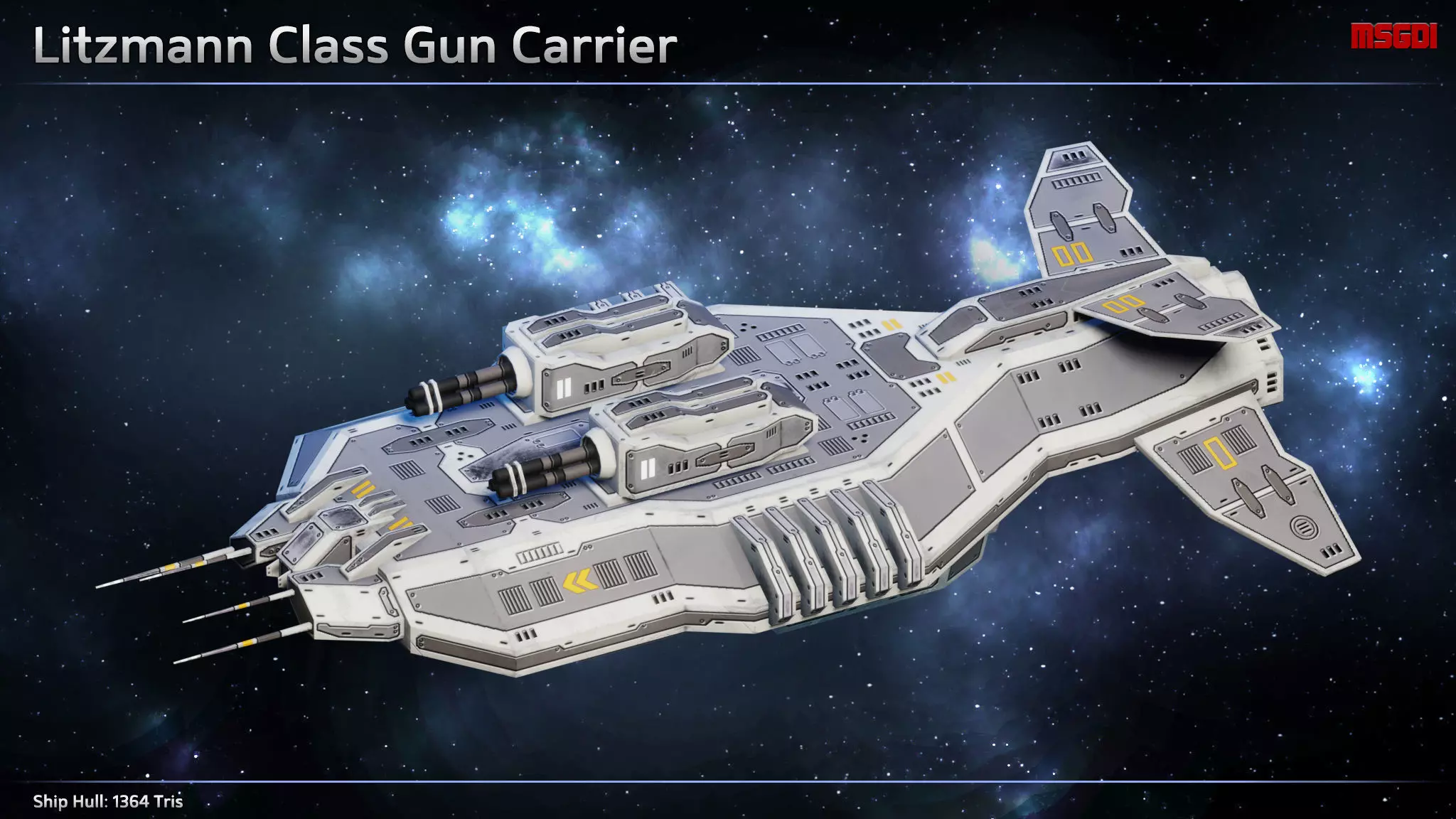 Spaceship Litzmann Gun Carrier Low-poly 3D model_0