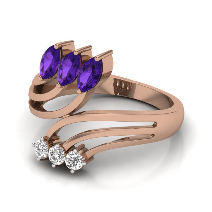 Women Diamond Ring 3dm render details 3D print model_3