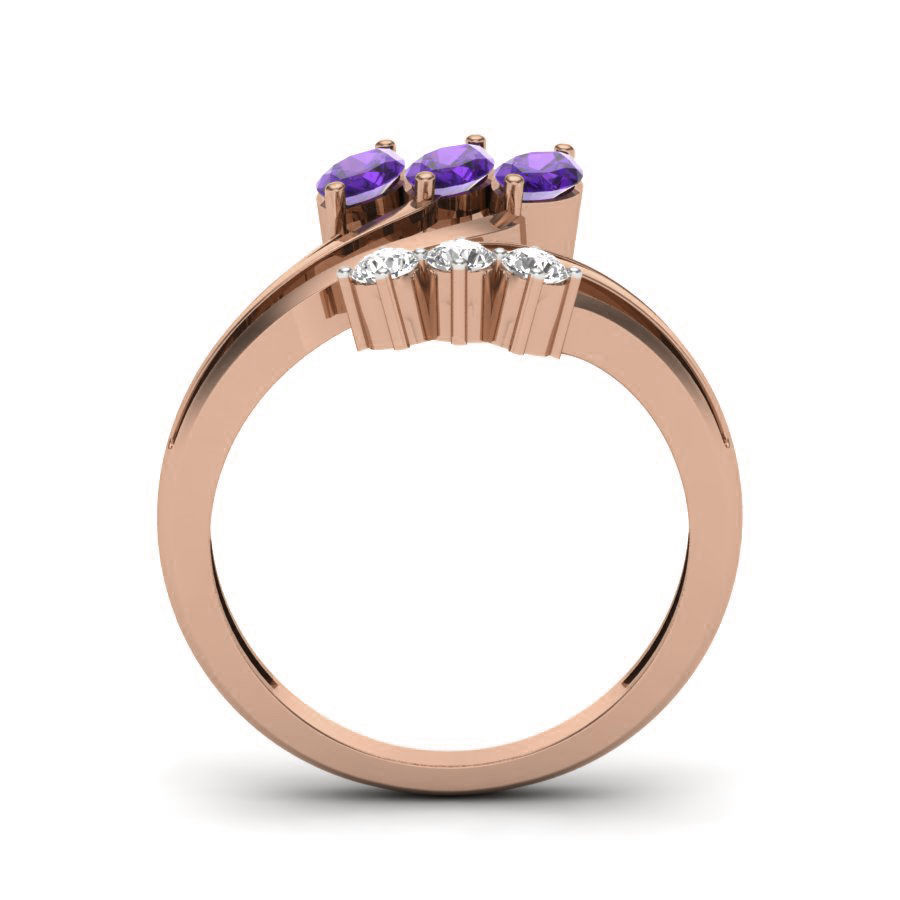 Women Diamond Ring 3dm render details 3D print model_1