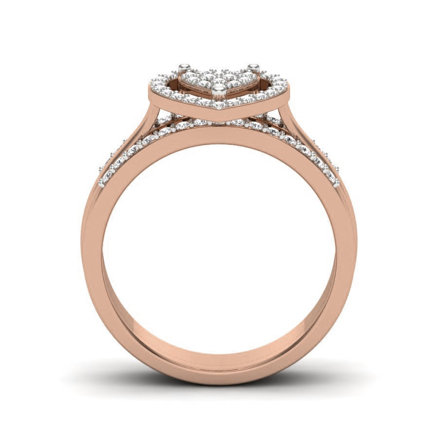 Heart Diamond Ring 3dm render details 3D print model_1