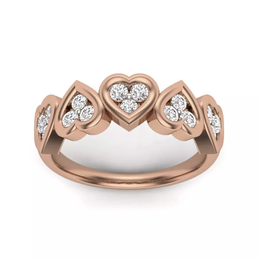 Heart Diamond Ring 3dm render details 3D print model_0