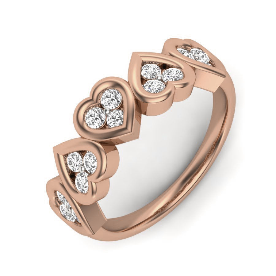 Heart Diamond Ring 3dm render details 3D print model_4