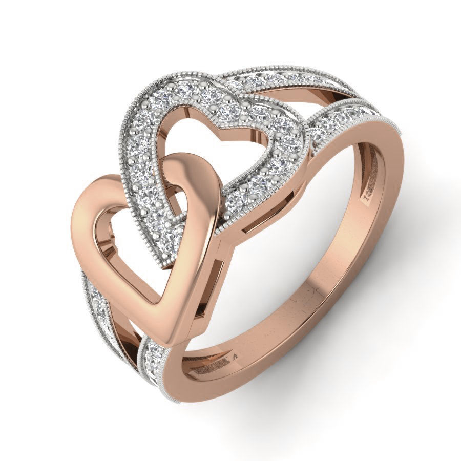 Heart Diamond Ring 3dm render details 3D print model_4