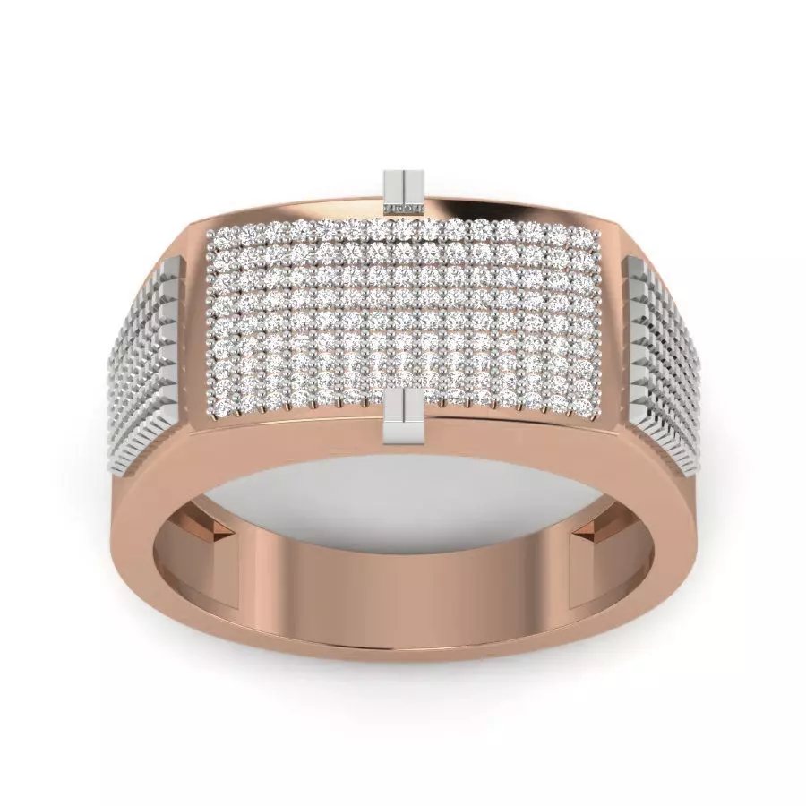 Gents Diamond Ring 3dm render details 3D print model_0