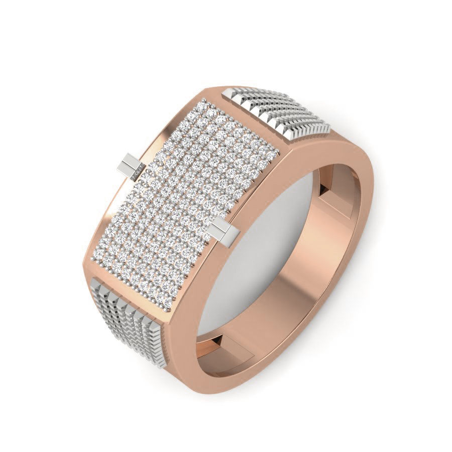 Gents Diamond Ring 3dm render details 3D print model_3
