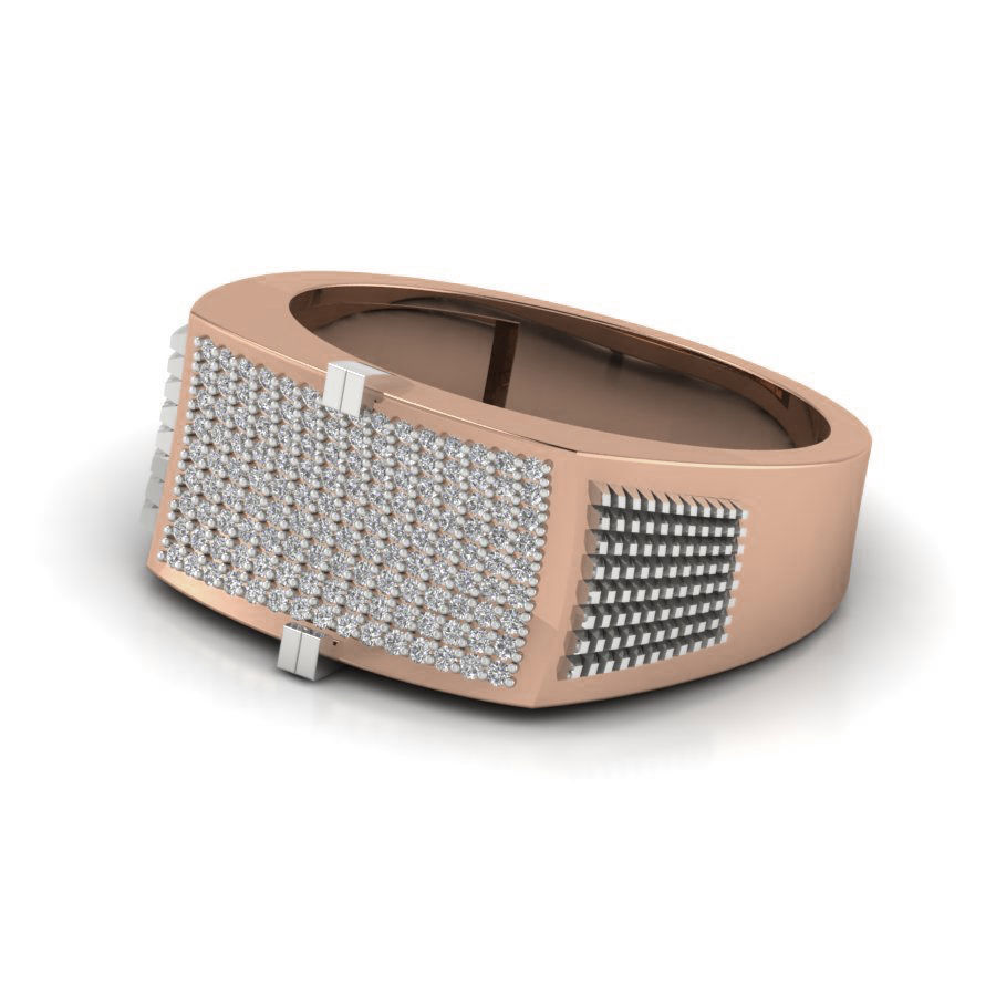 Gents Diamond Ring 3dm render details 3D print model_2