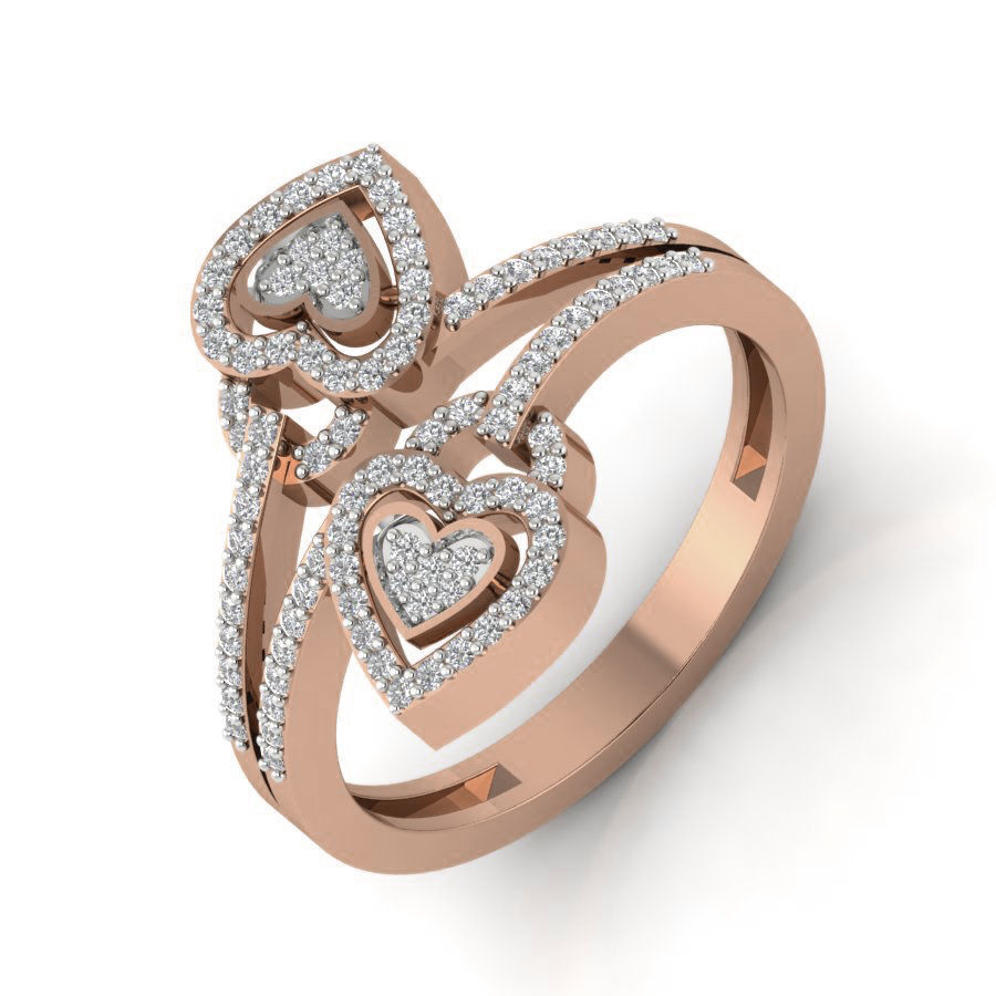 Heart Diamond Ring 3dm render details 3D print model_4
