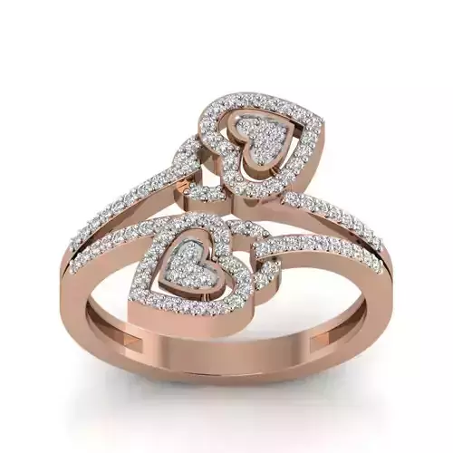 Heart Diamond Ring 3dm render details 3D print model