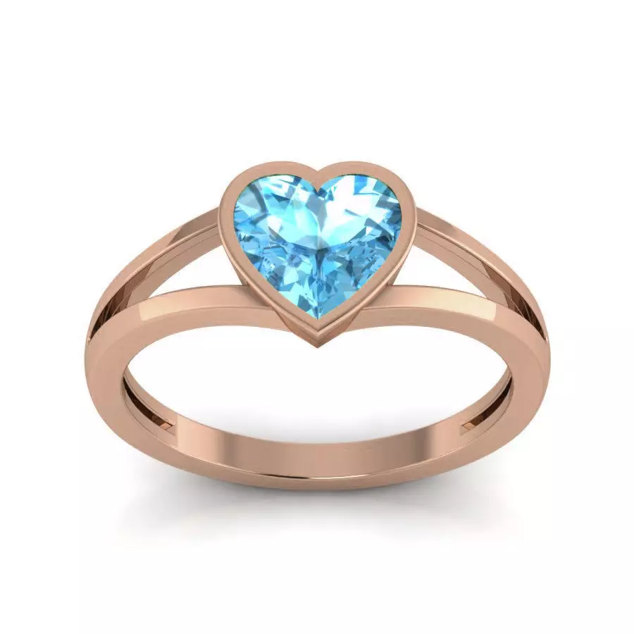 Heart Diamond Ring 3dm render details 3D print model_0