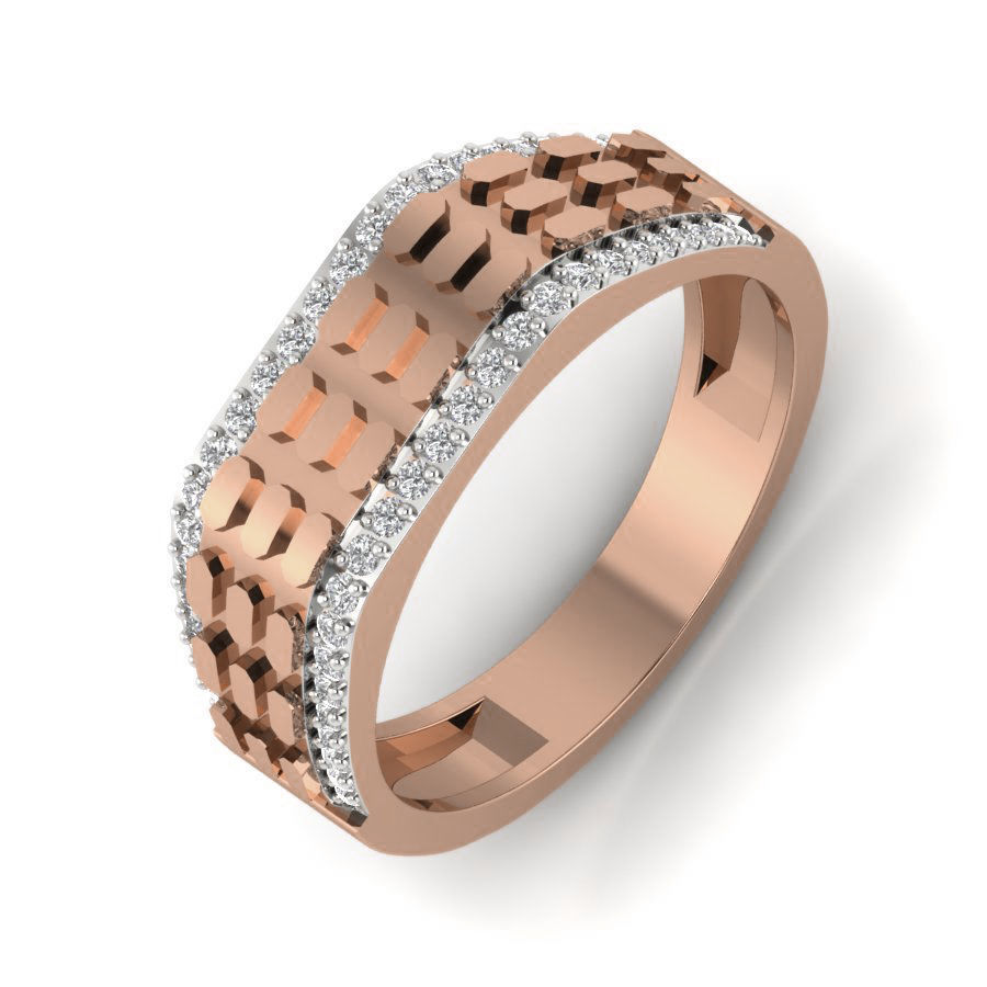 Gents Diamond Ring 3dm render details 3D print model_4