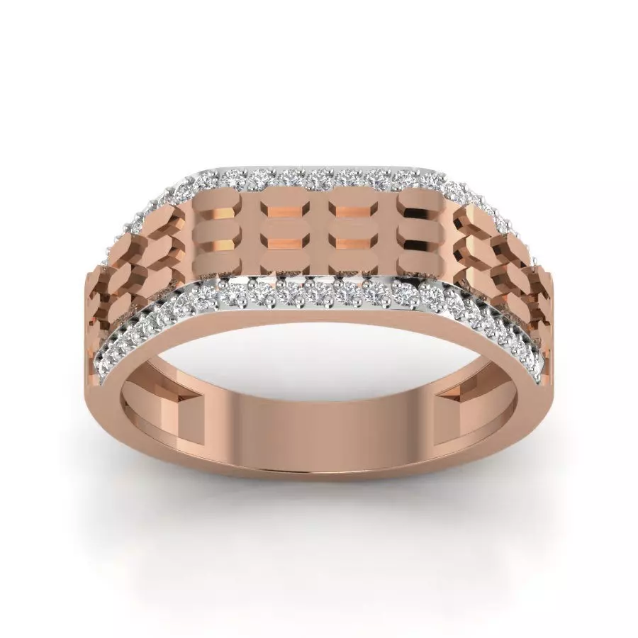 Gents Diamond Ring 3dm render details 3D print model_0