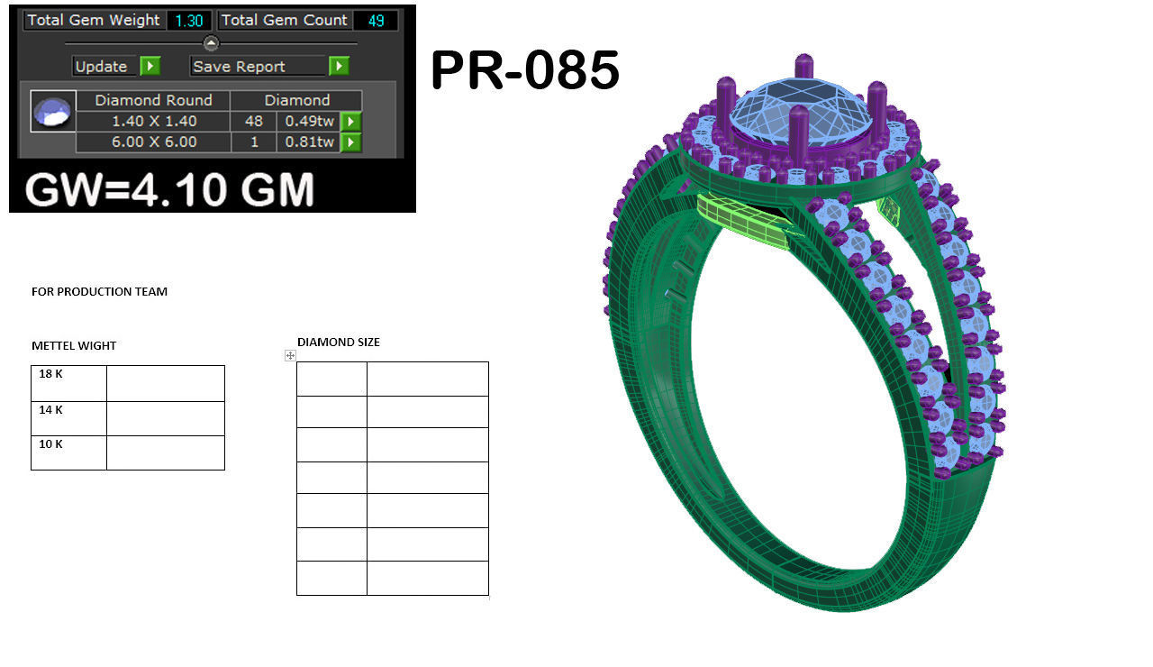 Women solitaire ring 3dm render detail 3D print model_5