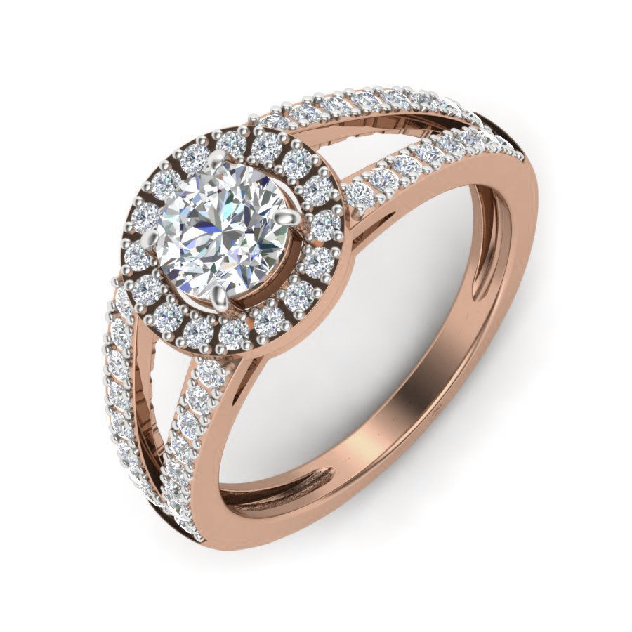 Women solitaire ring 3dm render detail 3D print model_4