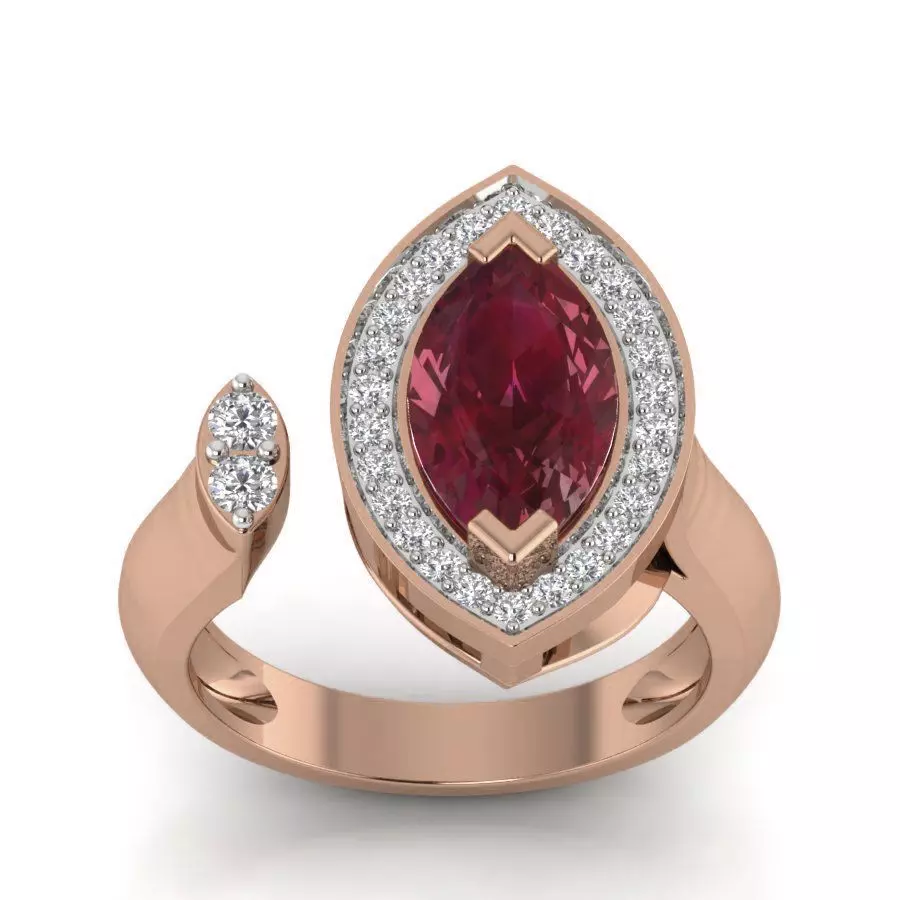 Women Cocktail Ring 3dm render details 3D print model_0