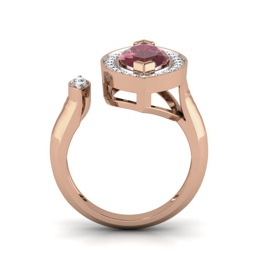 Women Cocktail Ring 3dm render details 3D print model_1
