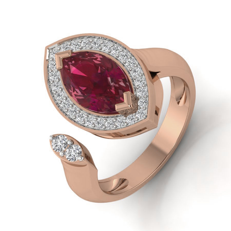 Women Cocktail Ring 3dm render details 3D print model_4