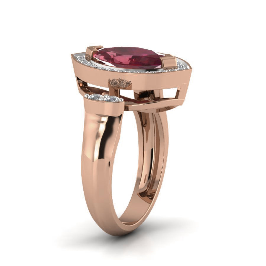 Women Cocktail Ring 3dm render details 3D print model_2