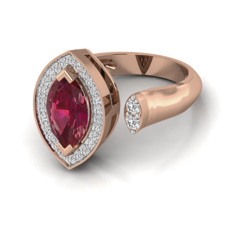 Women Cocktail Ring 3dm render details 3D print model_3