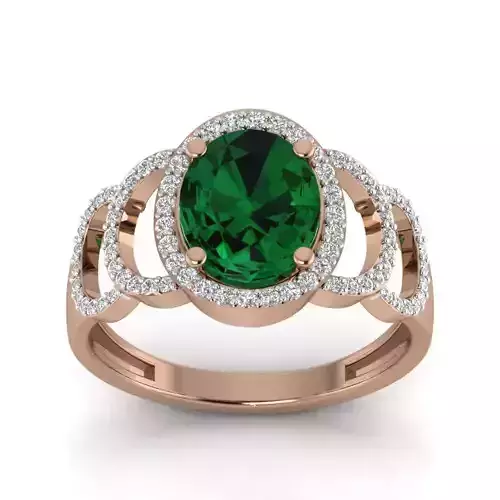 Women Cocktail Ring 3dm render details