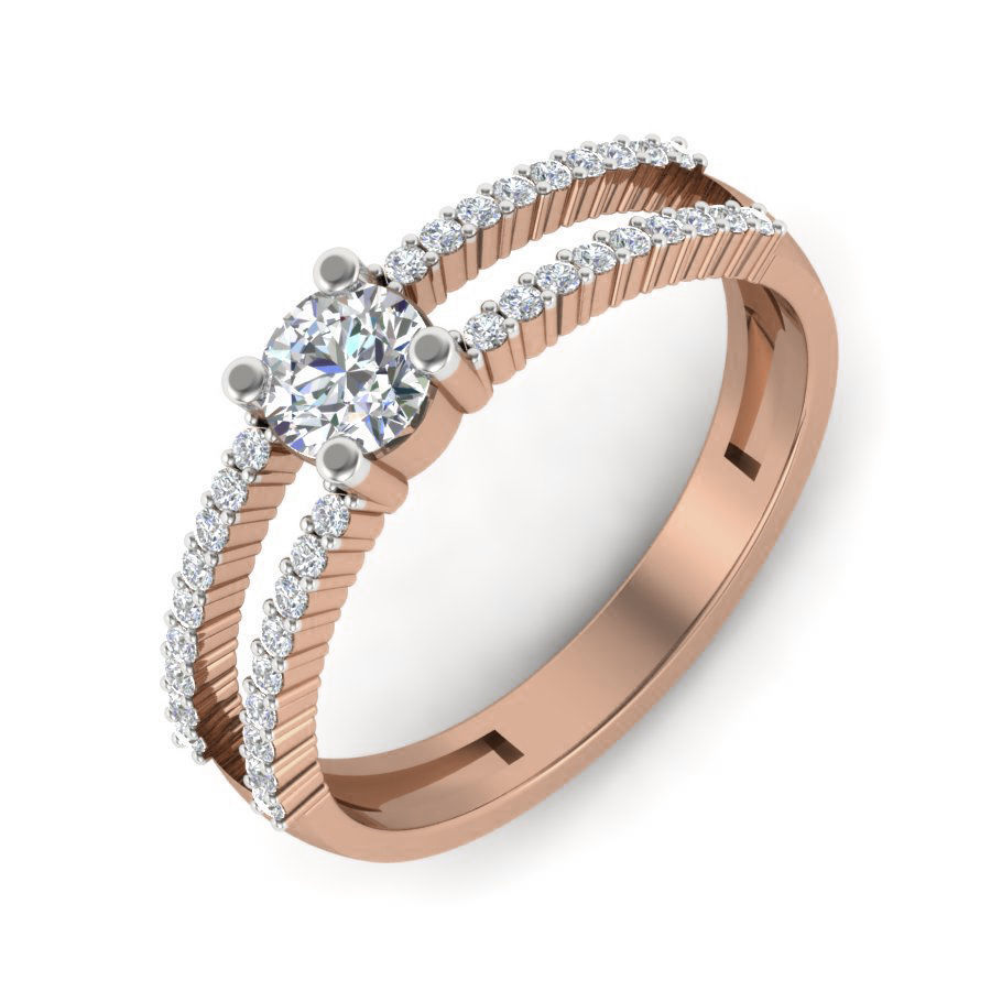 Women solitaire ring 3dm render detail 3D print model_4