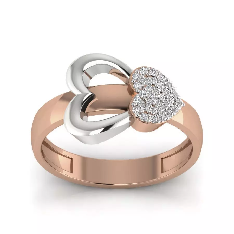 Heart Diamond Ring 3dm render details 3D print model_0
