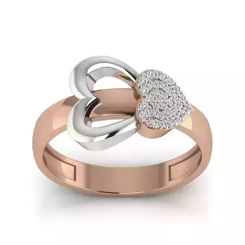 Heart Diamond Ring 3dm render details 3D print model