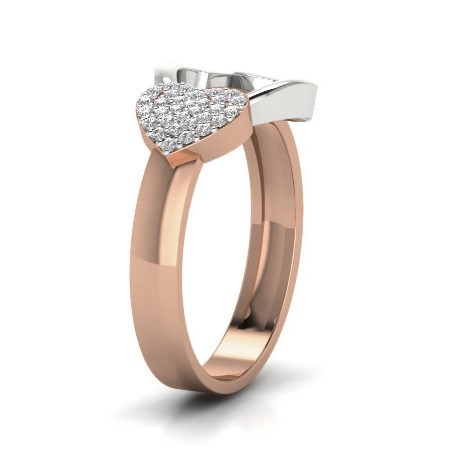Heart Diamond Ring 3dm render details 3D print model_2