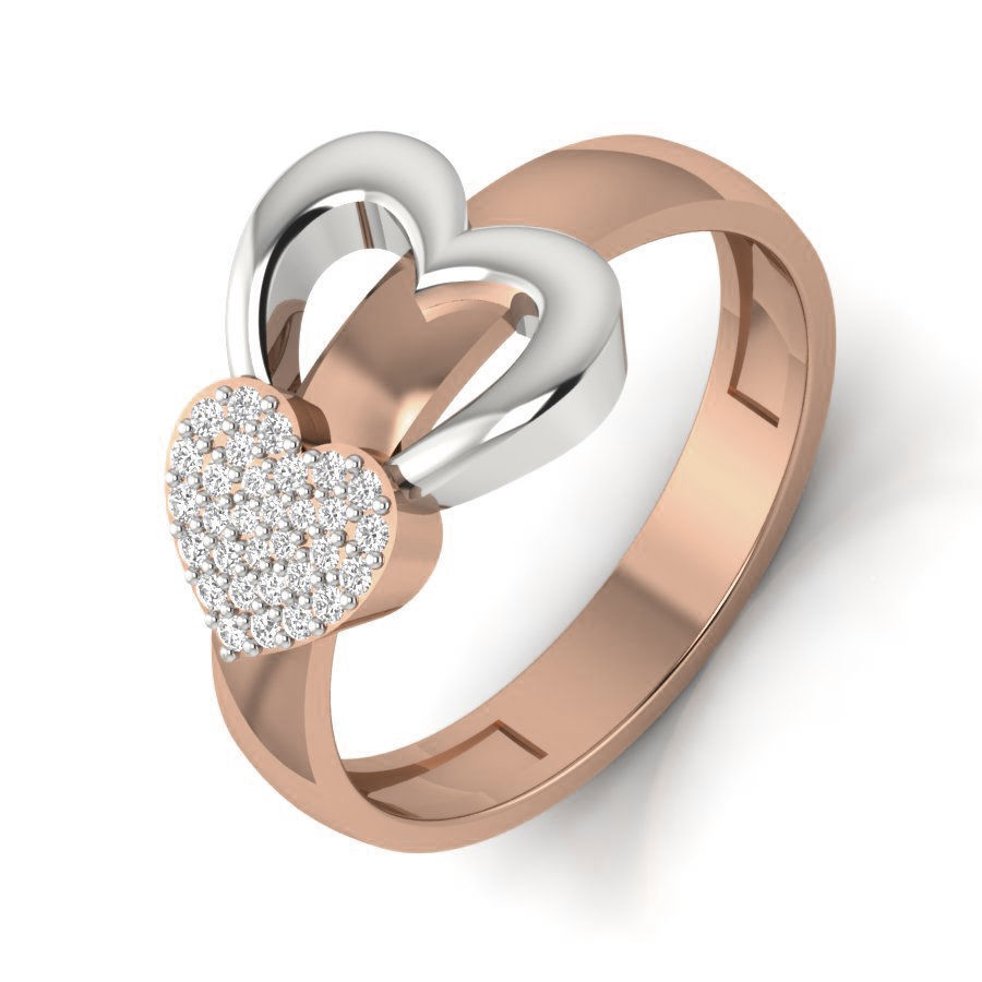Heart Diamond Ring 3dm render details 3D print model_4