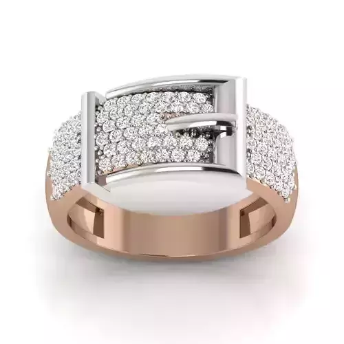 Women Diamond Belt Ring 3dm render details
