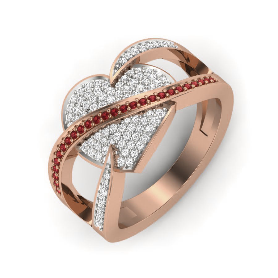 Heart Diamond Ring 3dm render details 3D print model_4