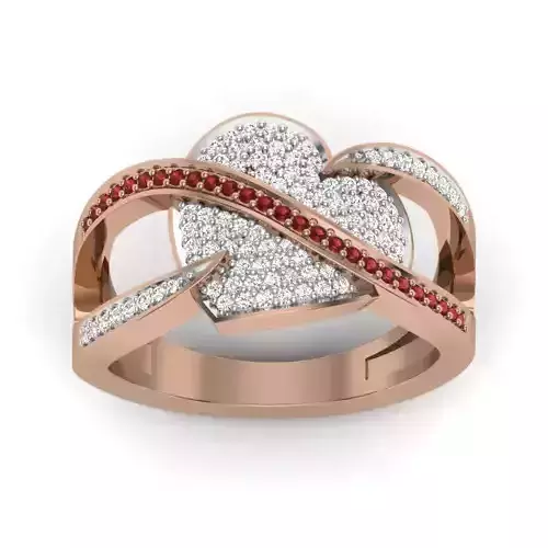 Heart Diamond Ring 3dm render details 3D print model