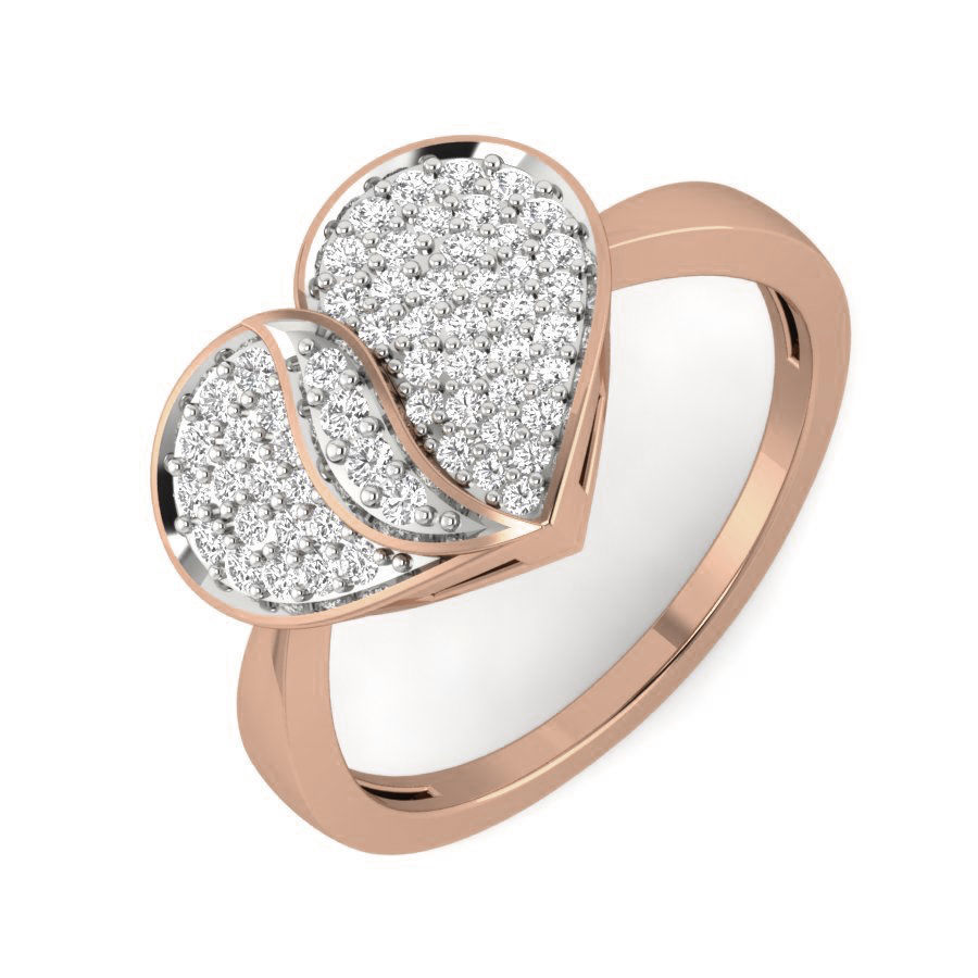 Heart Diamond Ring 3dm render details 3D print model_4