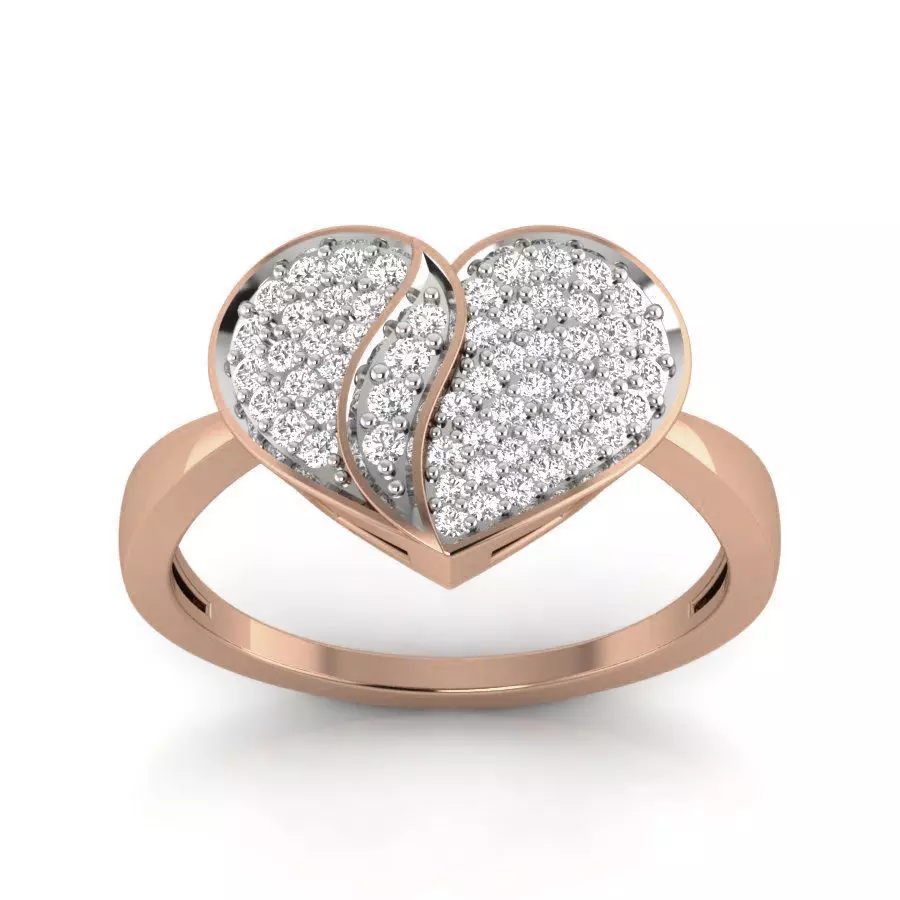 Heart Diamond Ring 3dm render details 3D print model_0