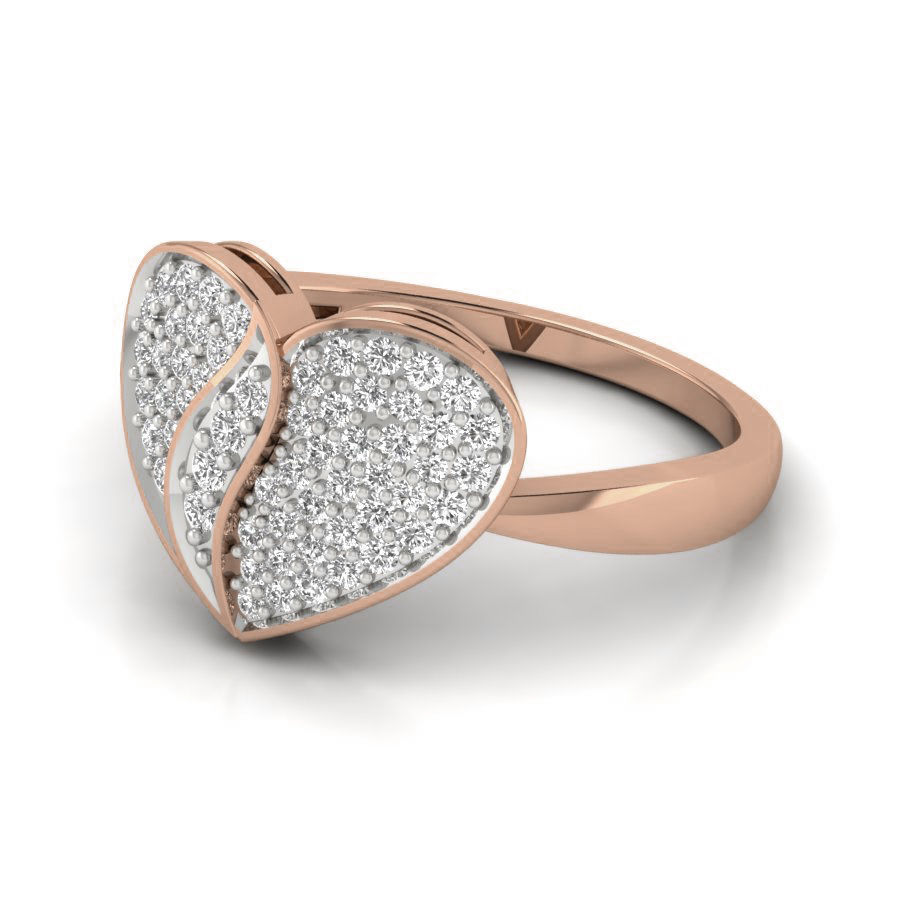 Heart Diamond Ring 3dm render details 3D print model_3