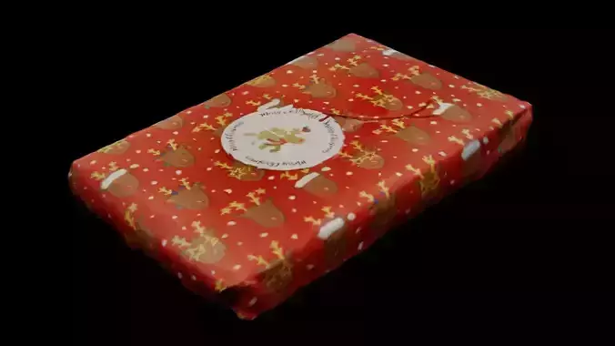 Realistic Christmas Present Low-poly 3D model
