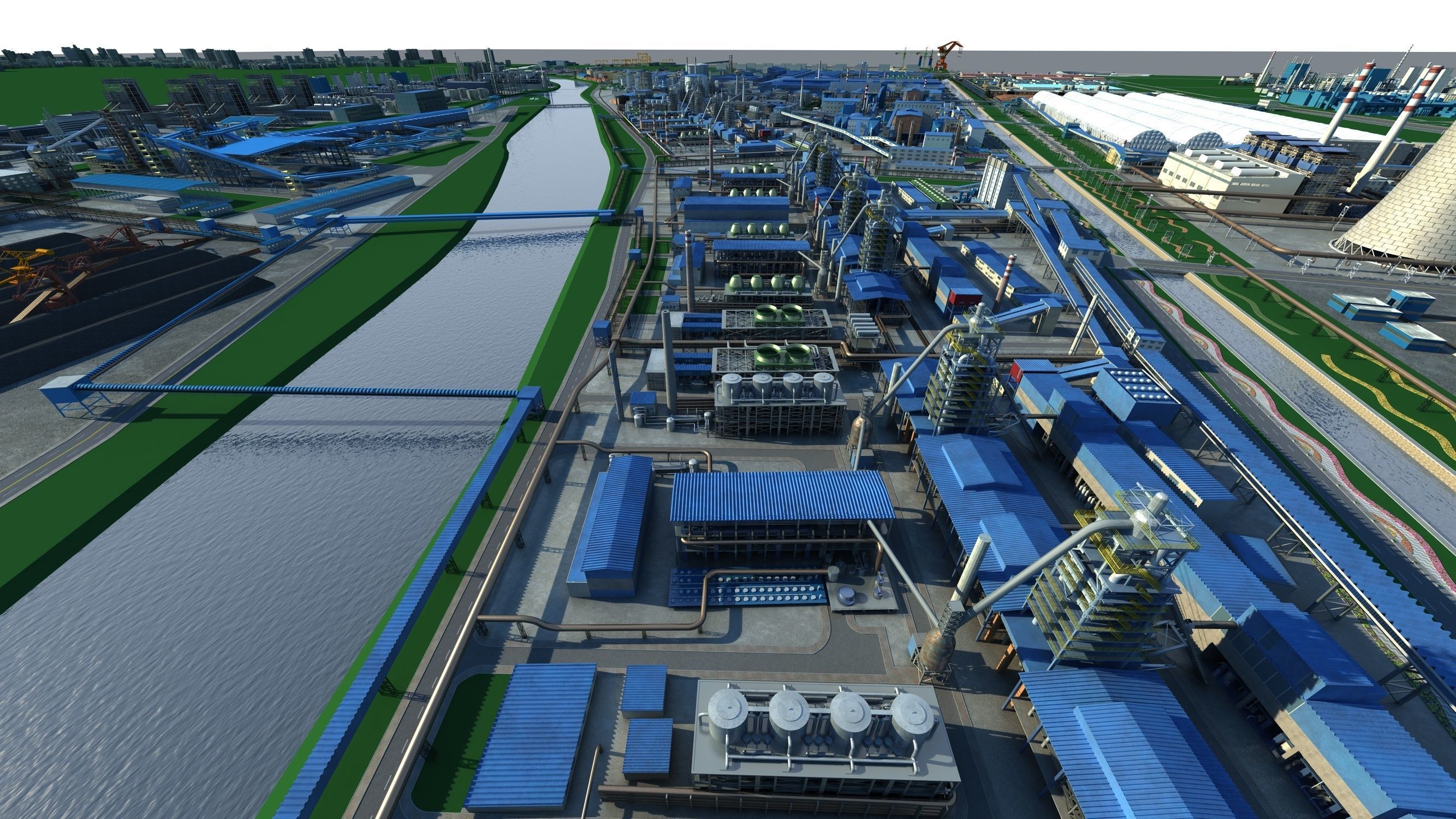 Industrial factory Chemical plant 3D model_1