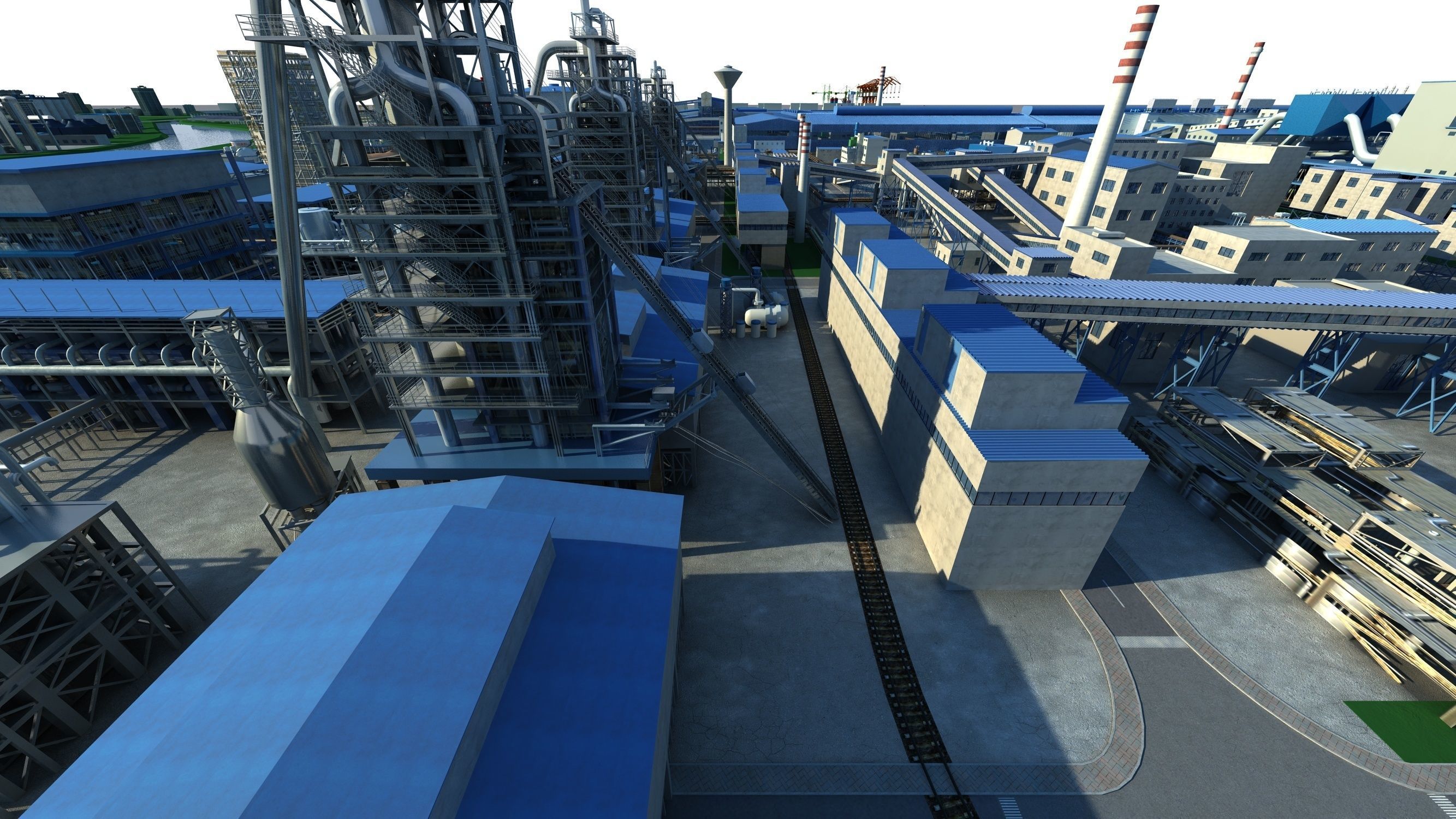Industrial factory Chemical plant 3D model_3