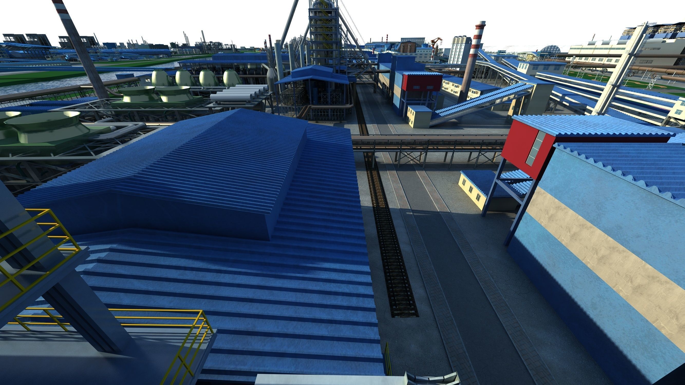 Industrial factory Chemical plant 3D model_13